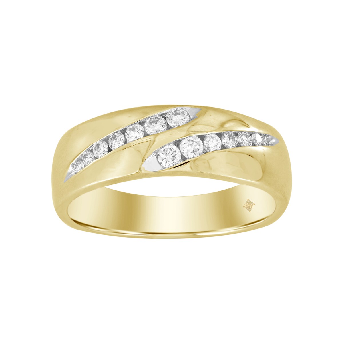 MEN'S BAND 1/3CT ROUND DIAMOND 14K YELLOW GOLD