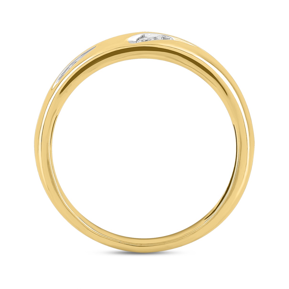 MEN'S BAND 1/3CT ROUND DIAMOND 14K YELLOW GOLD