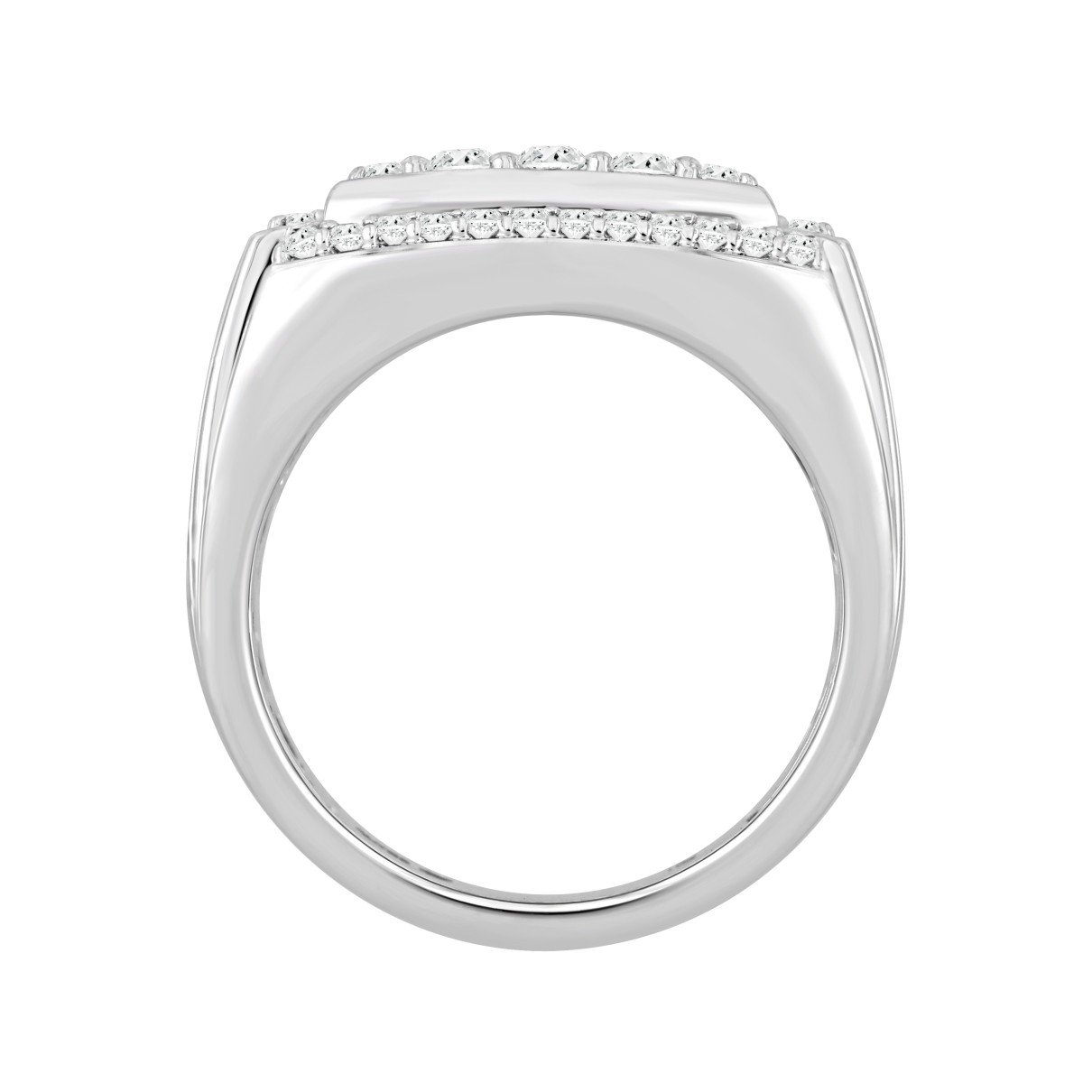 MEN'S RING 1 1/2CT ROUND DIAMOND 14K WHITE GOLD