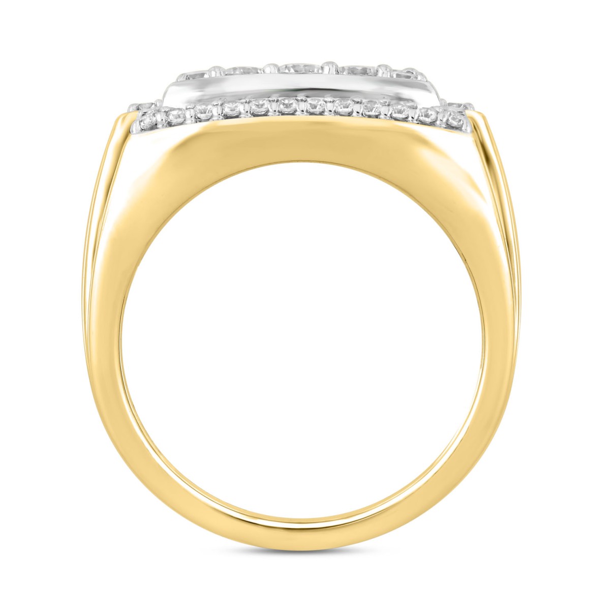 MEN'S RING 1 1/2CT ROUND DIAMOND 14K YELLOW GOLD