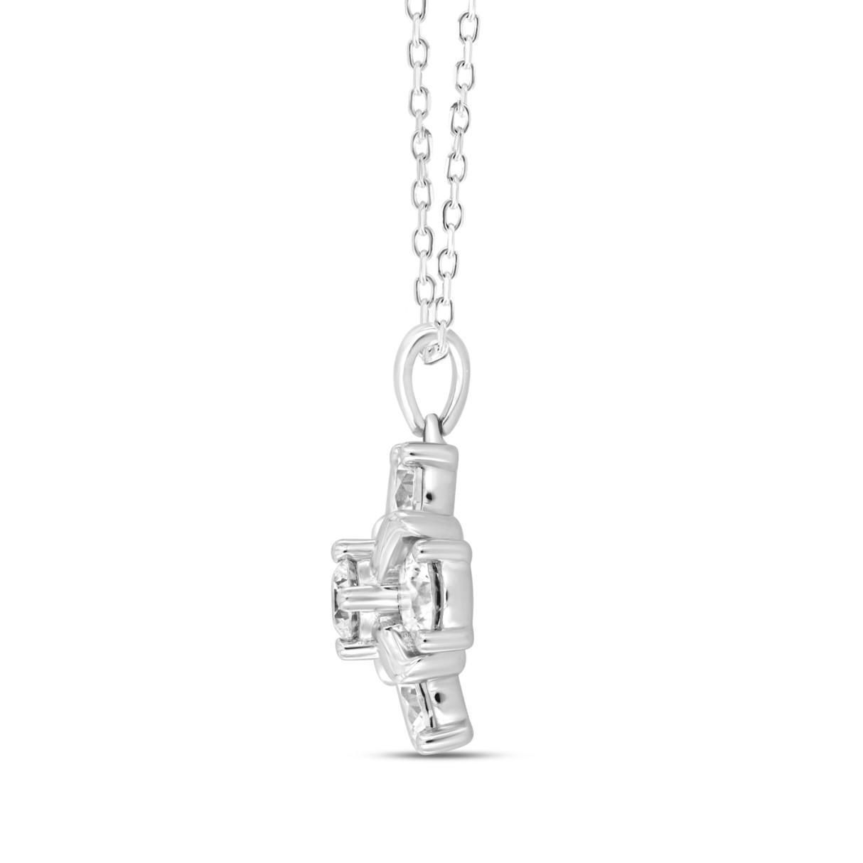 14K WHITE GOLD 2 1/4CT ROUND DIAMOND LADIES PENDANT WITH CHAIN