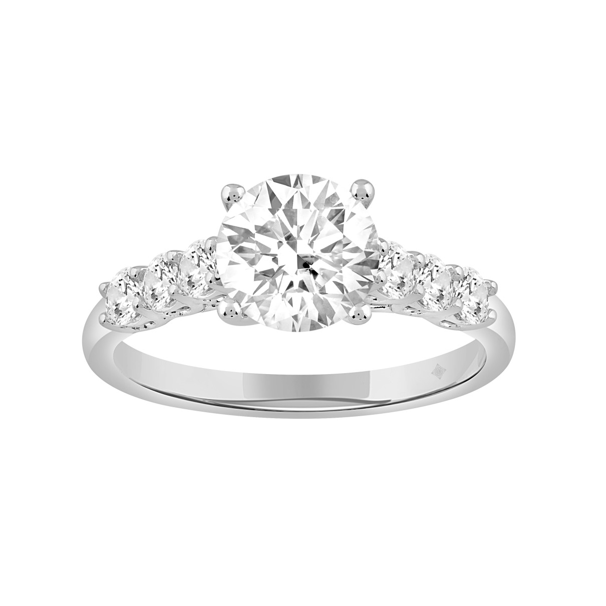 14K WHITE GOLD 2CT ROUND DIAMOND LADIES RING (CENT...