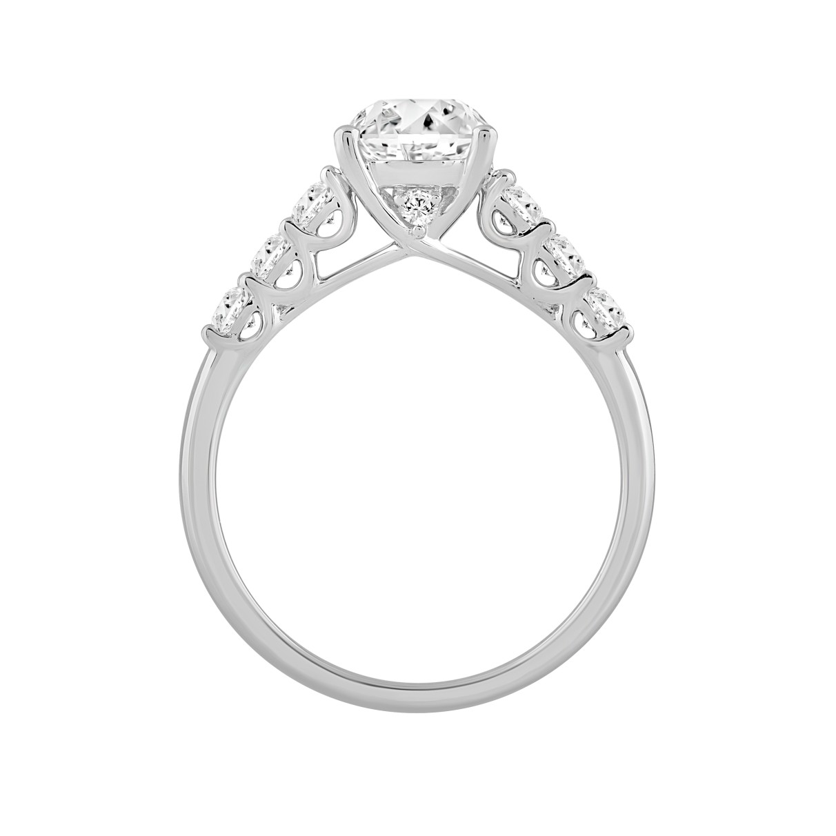 14K WHITE GOLD 2CT ROUND DIAMOND LADIES RING (CENTER STONE ROUND DIAMOND 1 1/2CT )