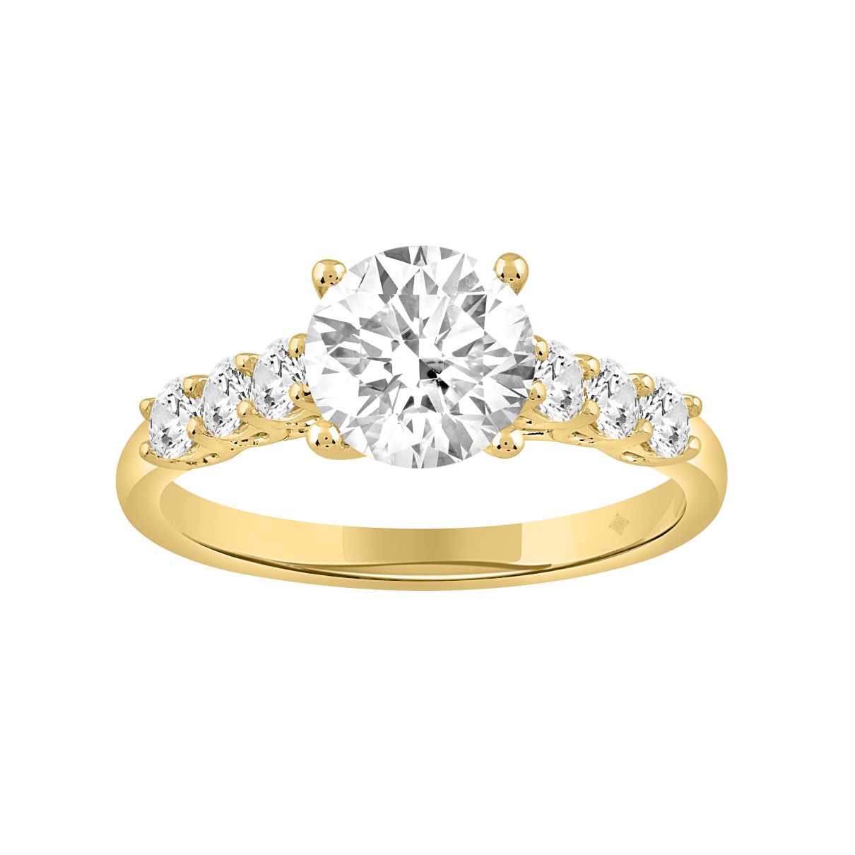 14K YELLOW GOLD 2CT ROUND DIAMOND LADIES RING (CEN...