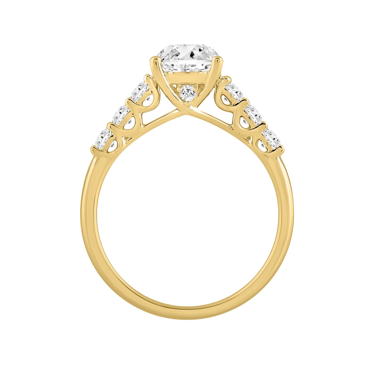 14K YELLOW GOLD 2CT ROUND DIAMOND LADIES RING (CENTER STONE ROUND DIAMOND 1 1/2CT )