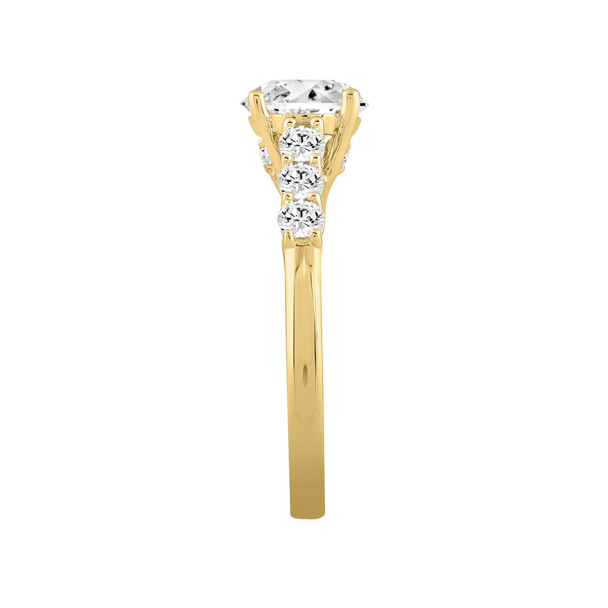 14K YELLOW GOLD 2CT ROUND DIAMOND LADIES RING (CENTER STONE ROUND DIAMOND 1 1/2CT )