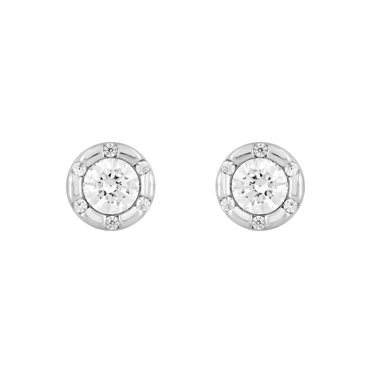 14K WHITE GOLD 3/4CT ROUND DIAMOND LADIES EARRINGS...