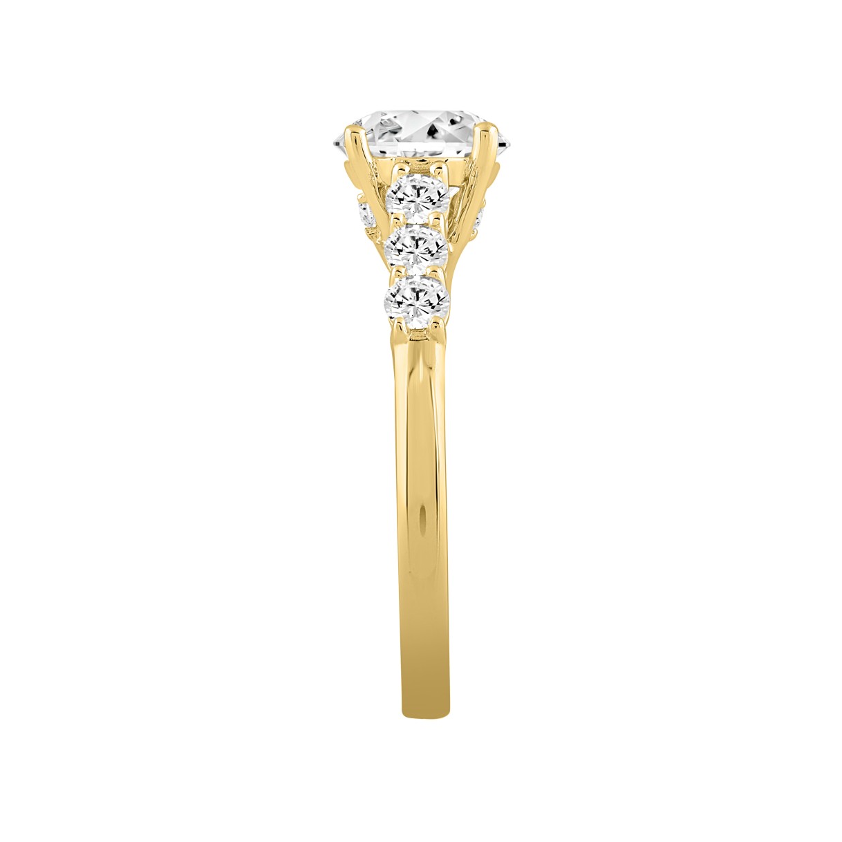 14K YELLOW GOLD 2 3/8CT ROUND DIAMOND LADIES RING (CENTER STONE ROUND DIAMOND 2CT )