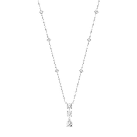 LADIES NECKLACES 4CT ROUND/PEAR/OVAL DIAMOND 14K WHITE GOLD LADIES NECKLACES 4CT ROUND/PEAR/OVAL DIAMOND 14K WHITE GOLD