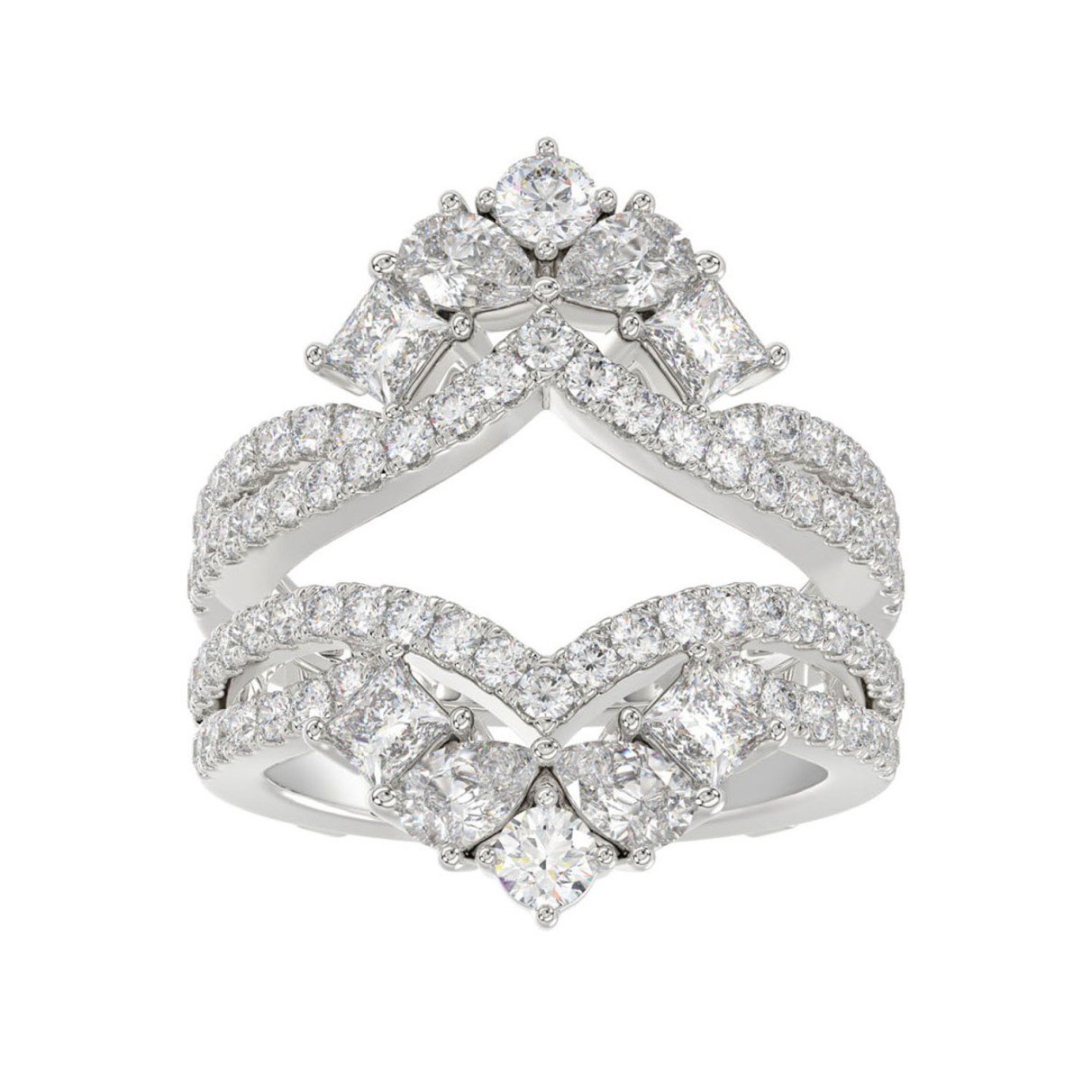 LADIES WRAP RING 2 1/2CT ROUND/PRINCESS/PEAR DIAMO...