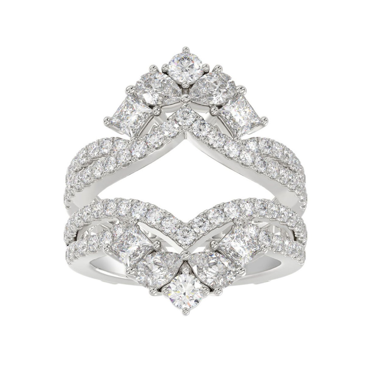 LADIES WRAP RING 2 1/2CT ROUND/PRINCESS/PEAR DIAMO...