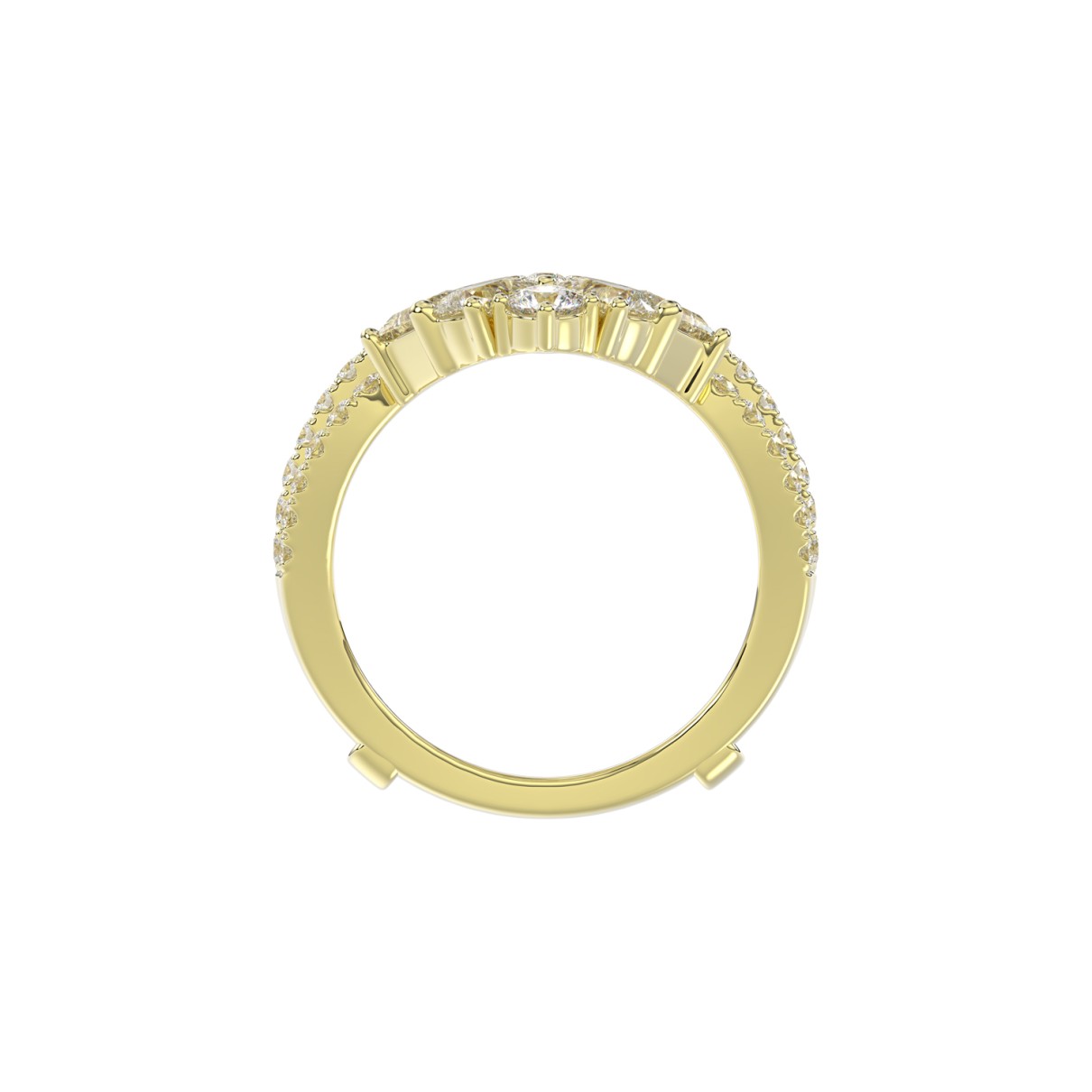 LADIES WRAP RING 2 1/2CT ROUND/PRINCESS/PEAR DIAMOND 14K YELLOW GOLD