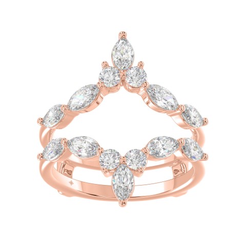 LADIES ENHANCERS RING 1 1/4CT ROUND/MARQUISE DIAMOND 14K ROSE GOLD