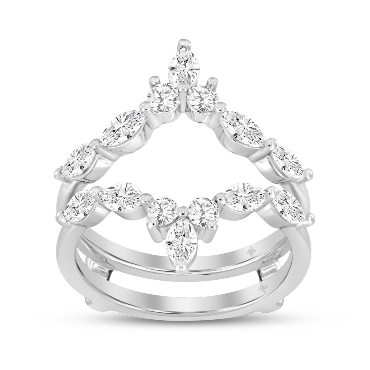 LADIES ENHANCERS RING 1 1/4CT ROUND/MARQUISE DIAMO...