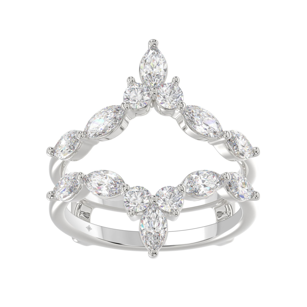 LADIES ENHANCERS RING 1 1/4CT ROUND/MARQUISE DIAMO...