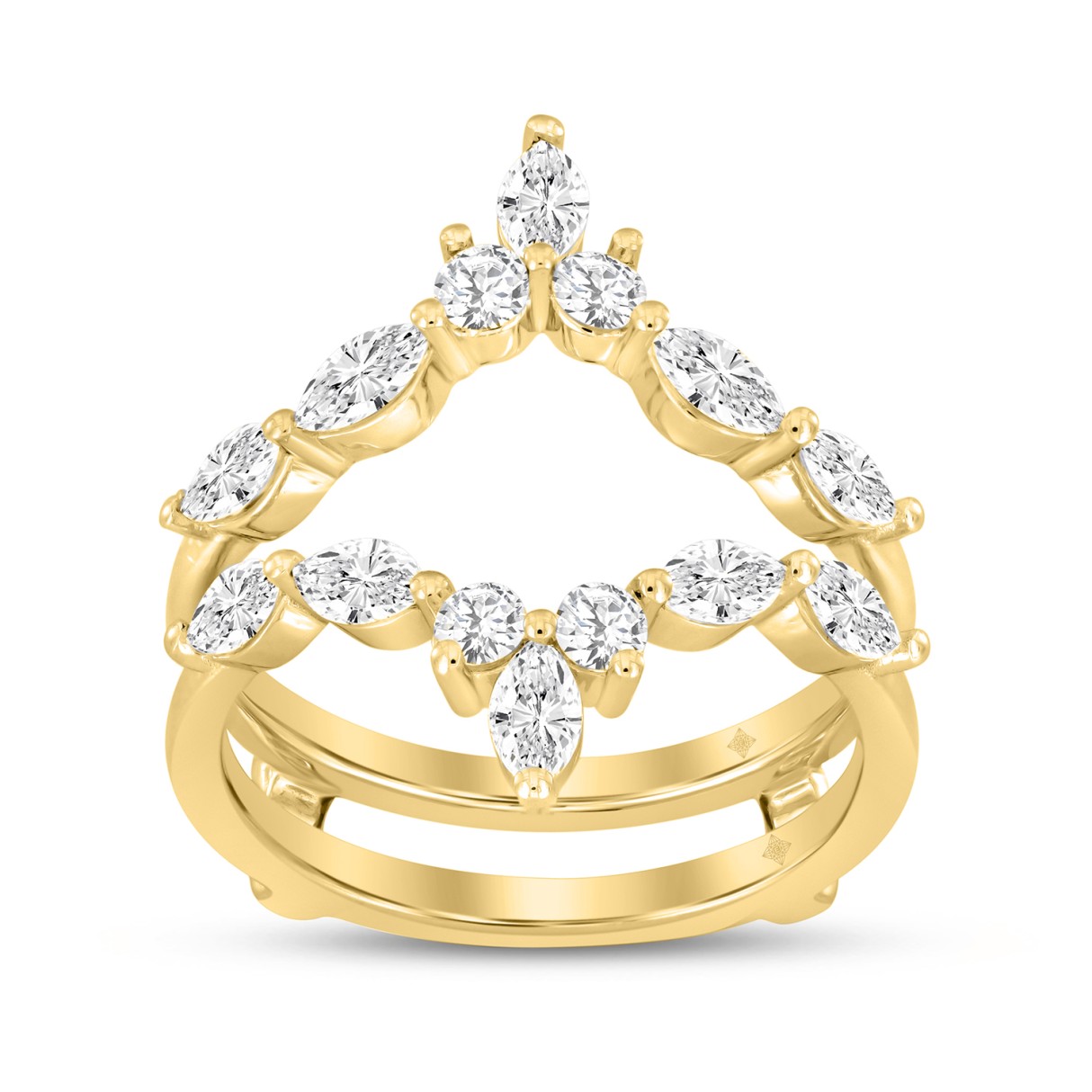 LADIES WRAP RING 1 1/4CT ROUND/MARQUISE 14K YELLOW...