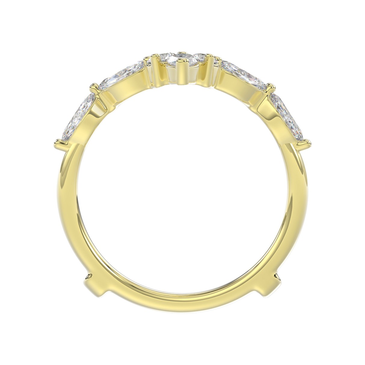18K YELLOW GOLD 1 1/4CT ROUND/MARQUISE DIAMOND LADIES WRAP RING