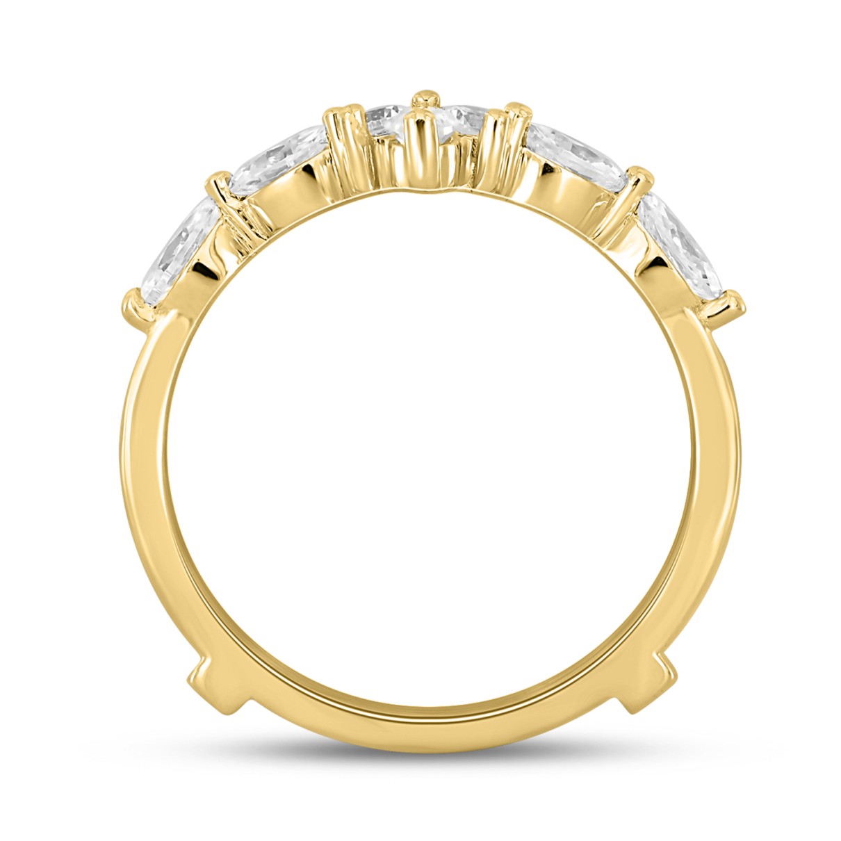 LADIES WRAP RING 1 1/4CT ROUND/MARQUISE 14K YELLOW GOLD