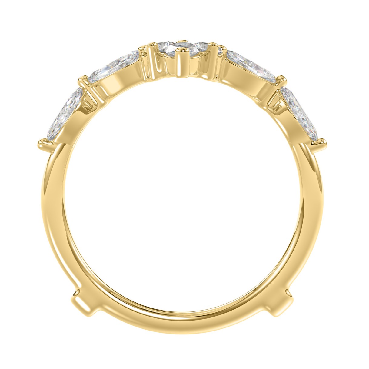 LADIES WRAP RING 1 1/4CT ROUND/MARQUISE 14K YELLOW GOLD