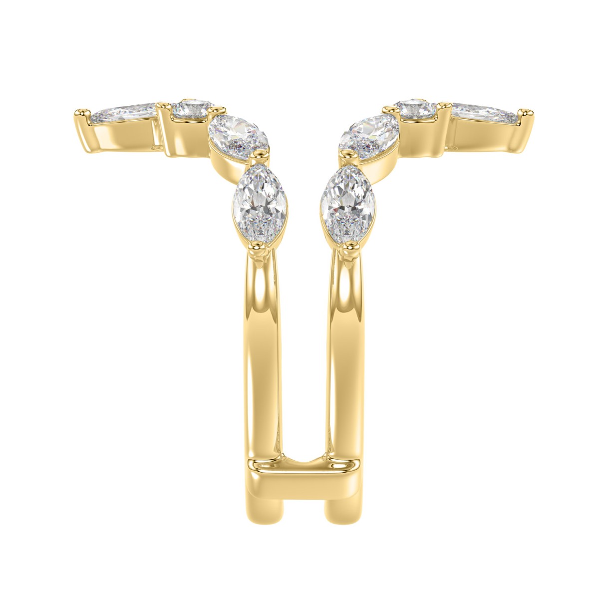 LADIES WRAP RING 1 1/4CT ROUND/MARQUISE 14K YELLOW GOLD