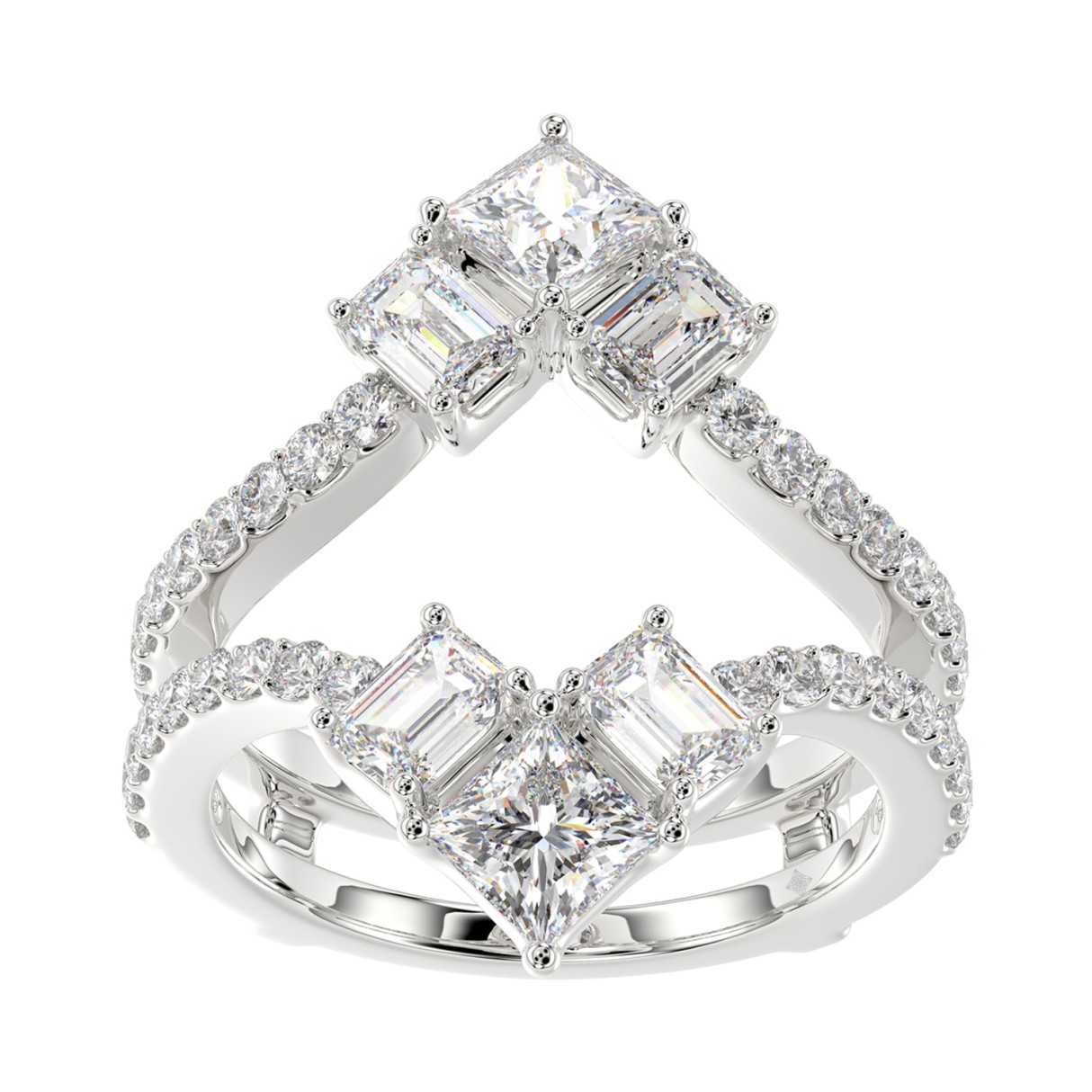 LADIES ENHANCERS RING 1 3/4CT ROUND/PRINCESS/EMERA...