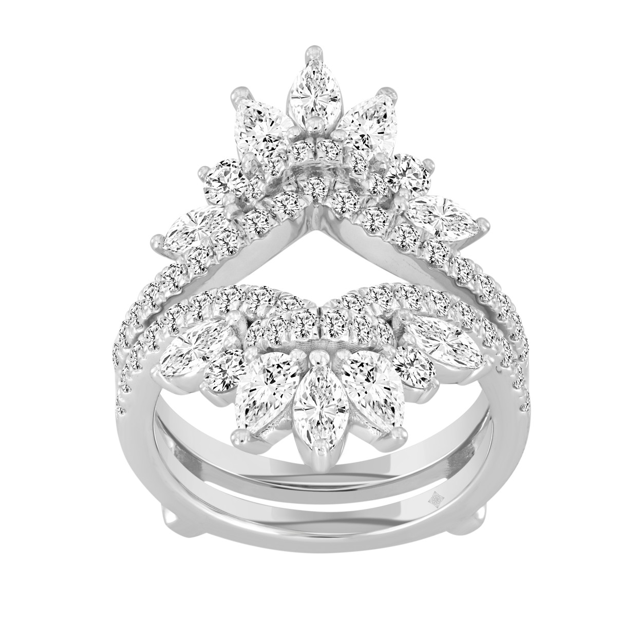 ENHANCERS RING 2 1/4CT ROUND/PEAR/MARQUISE DIAMOND...