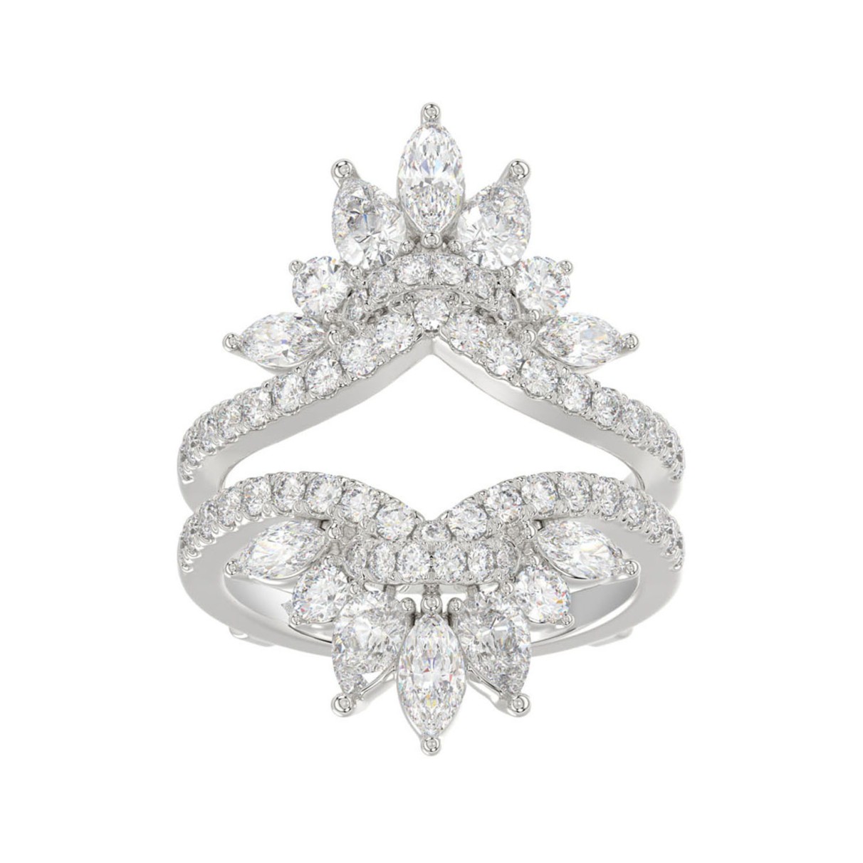 LADIES ENHANCERS RING 2 1/4CT ROUND/PEAR/MARQUISE ...