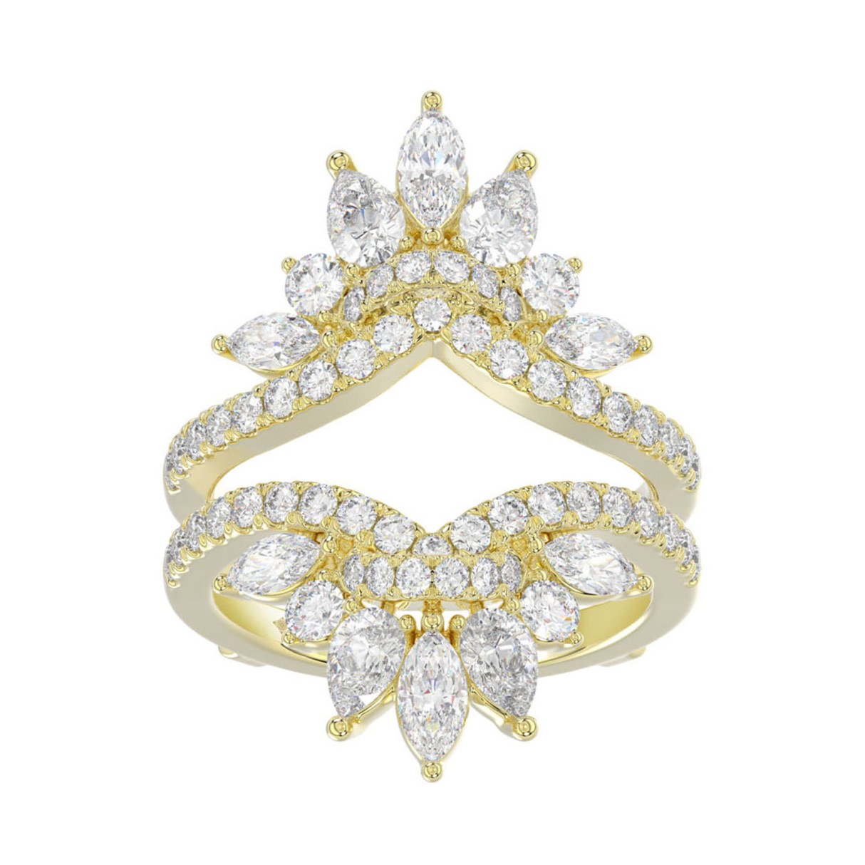 LADIES ENHANCERS RING 2 1/4CT ROUND/PEAR/MARQUISE ...