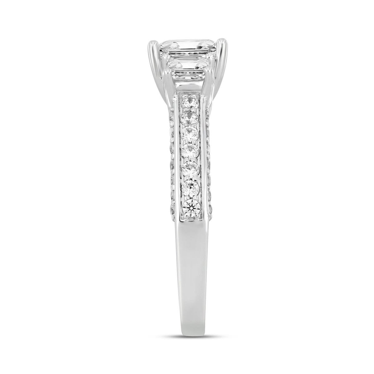 14K WHITE GOLD 2CT ROUND/PRINCESS DIAMOND LADIES RING