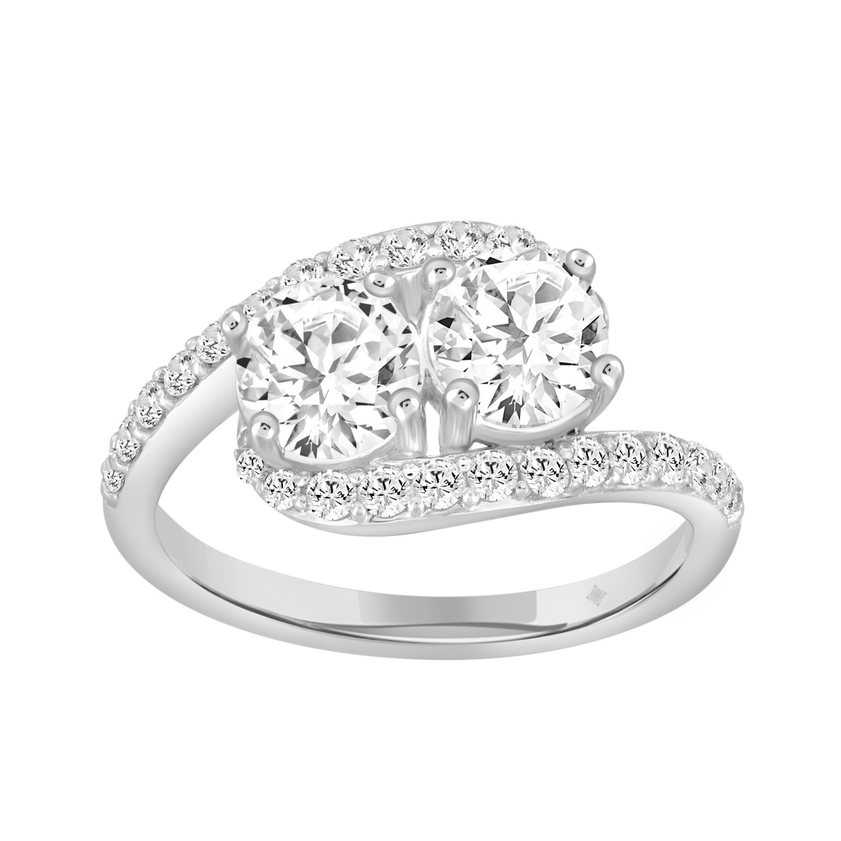 14K WHITE GOLD 1 3/4CT ROUND DIAMOND LADIES RING...