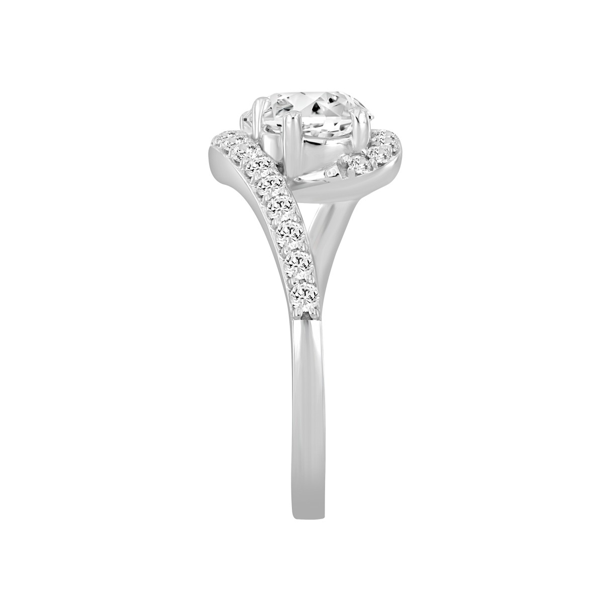 14K WHITE GOLD 1 3/4CT ROUND DIAMOND LADIES RING