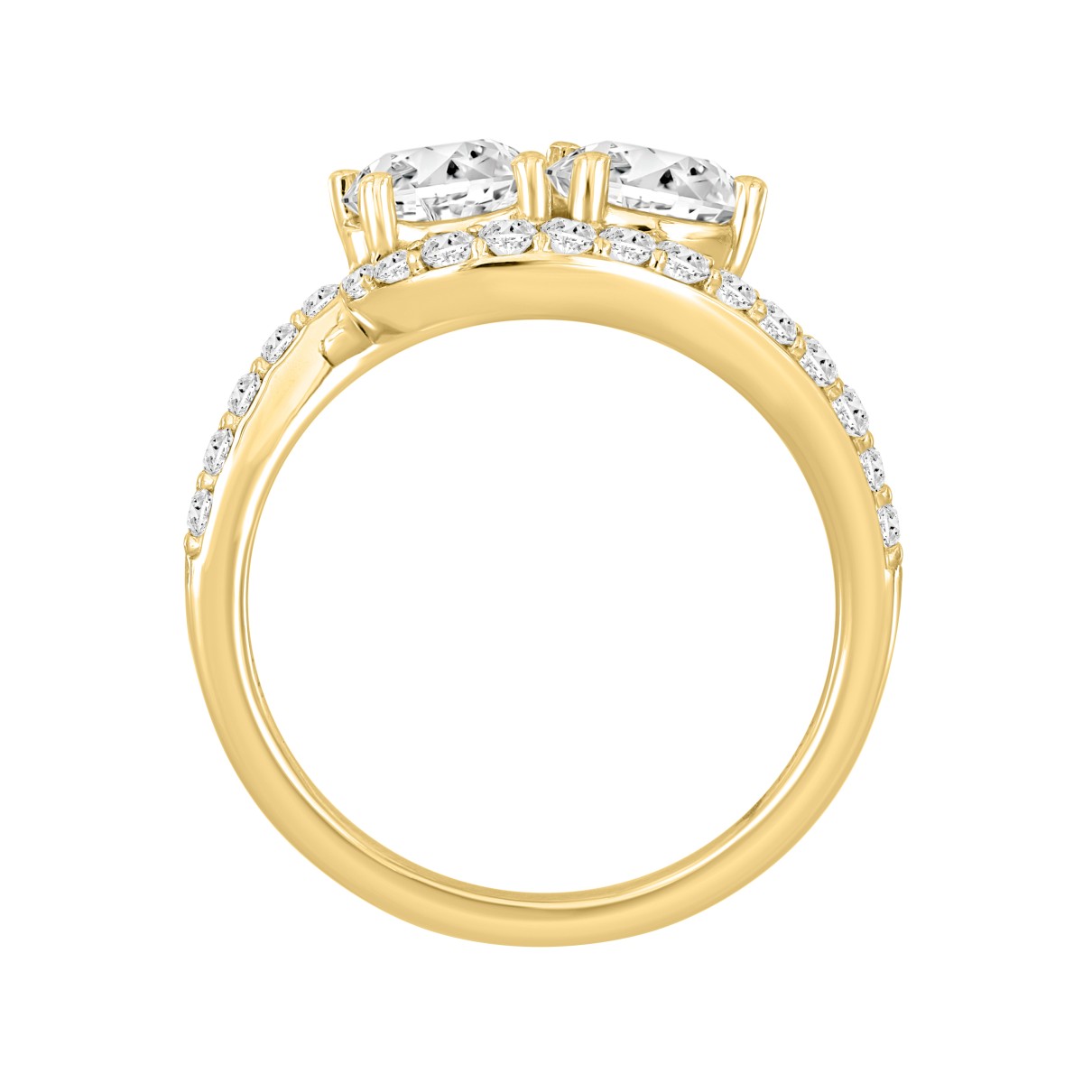 14K YELLOW GOLD 1 3/4CT ROUND DIAMOND LADIES RING