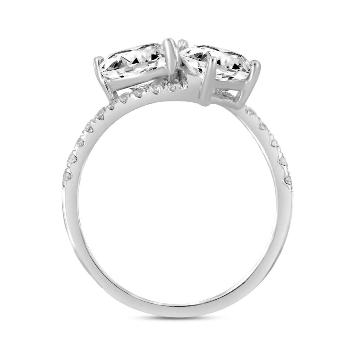 LADIES RING 2 1/4CT ROUND/HEART DIAMOND 14K WHITE GOLD