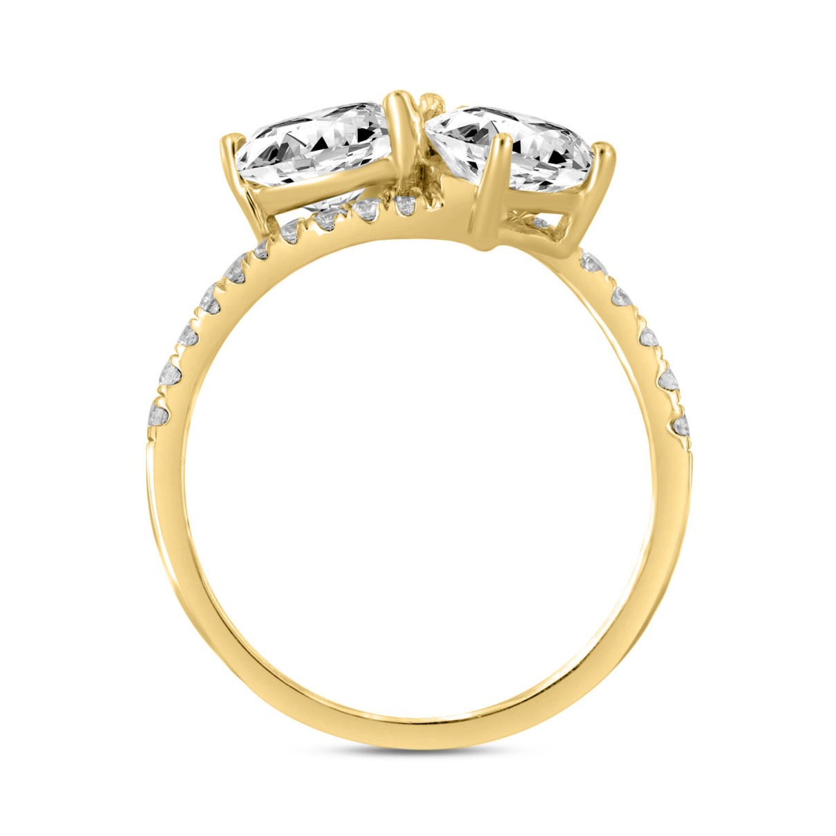 LADIES RING 2 1/4CT ROUND/HEART DIAMOND 14K YELLOW GOLD