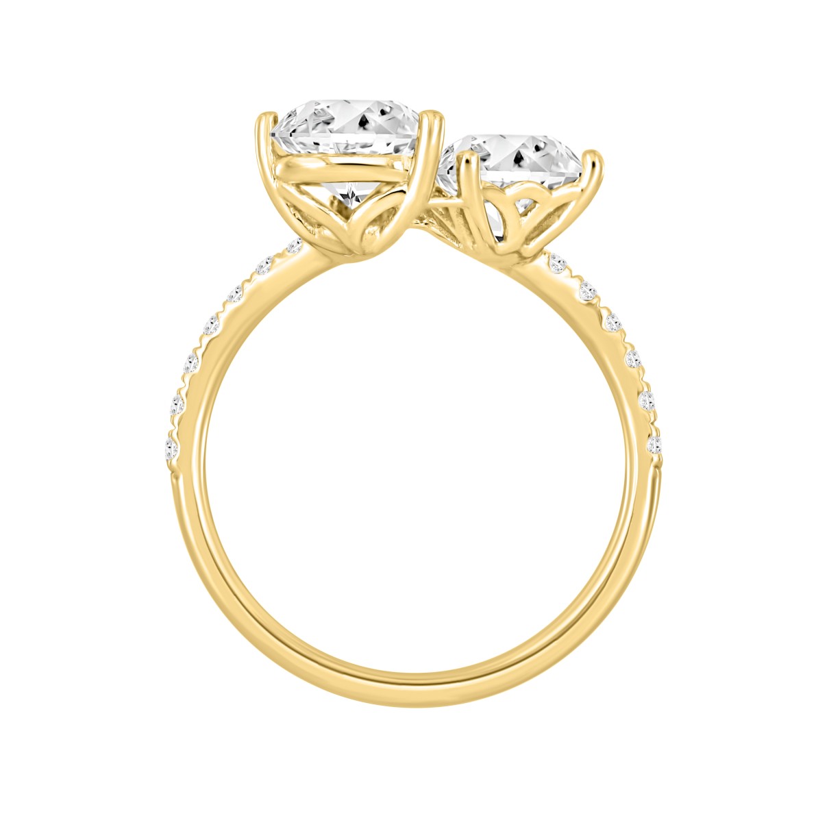 LADIES RING 2 1/4CT ROUND/HEART/PRINCESS DIAMOND 14K YELLOW GOLD