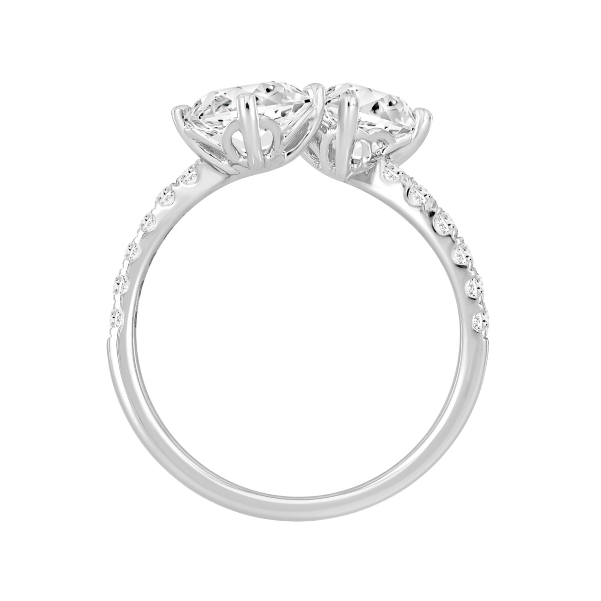 LADIES RING 2CT ROUND/PRINCESS DIAMOND 14K WHITE GOLD