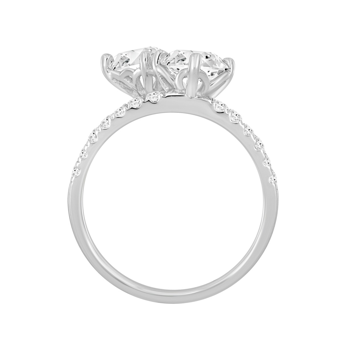 LADIES RING 2 1/2CT ROUND/PRINCESS DIAMOND 14K WHITE GOLD