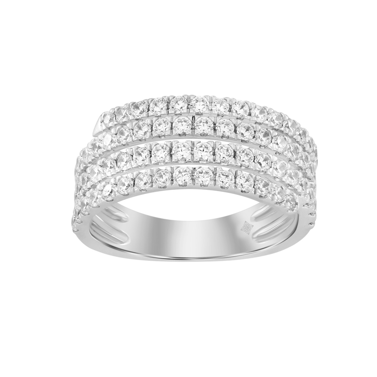 LADIES BAND 1 1/4CT ROUND DIAMOND 14K WHITE GOLD...