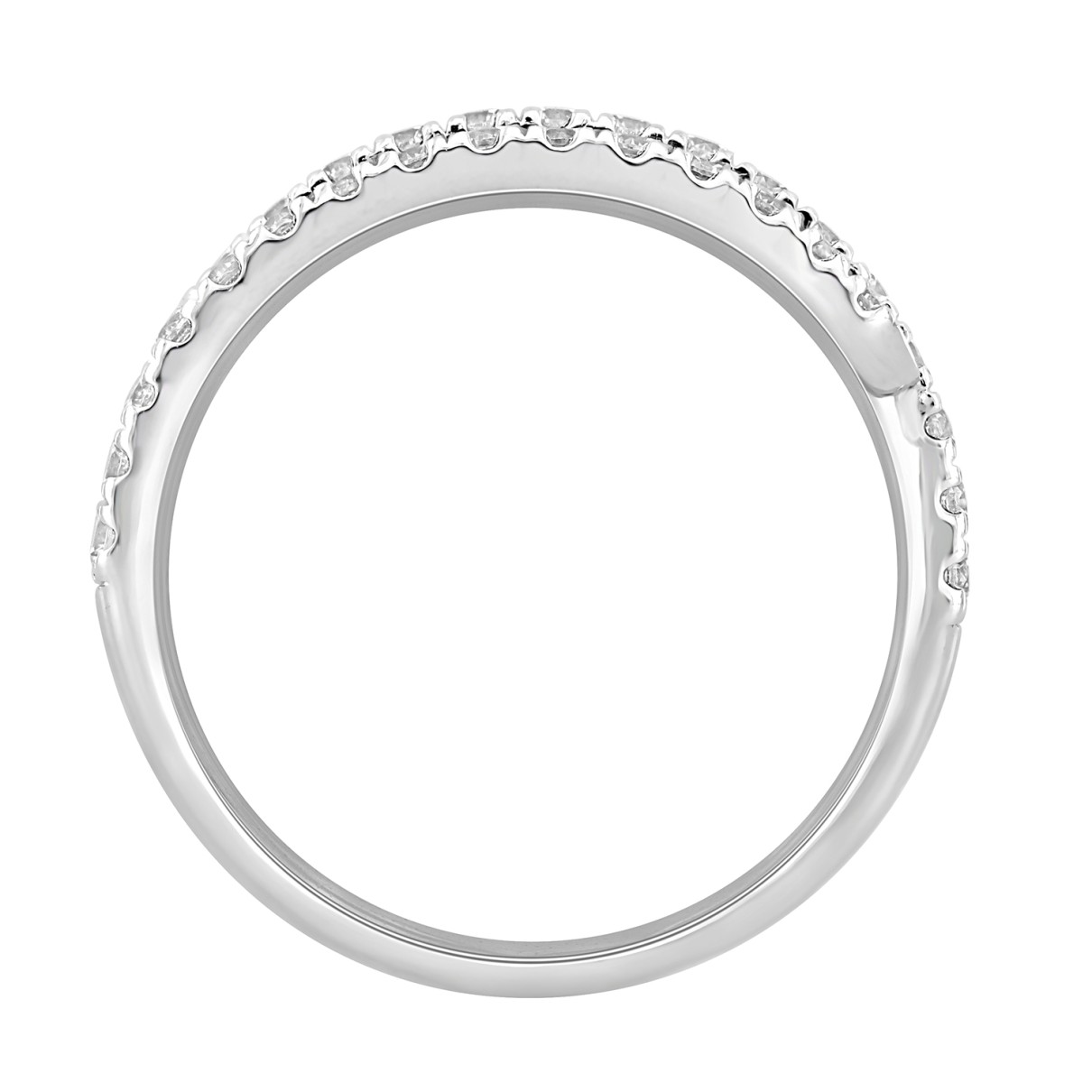 LADIES BAND 1 1/4CT ROUND DIAMOND 14K WHITE GOLD