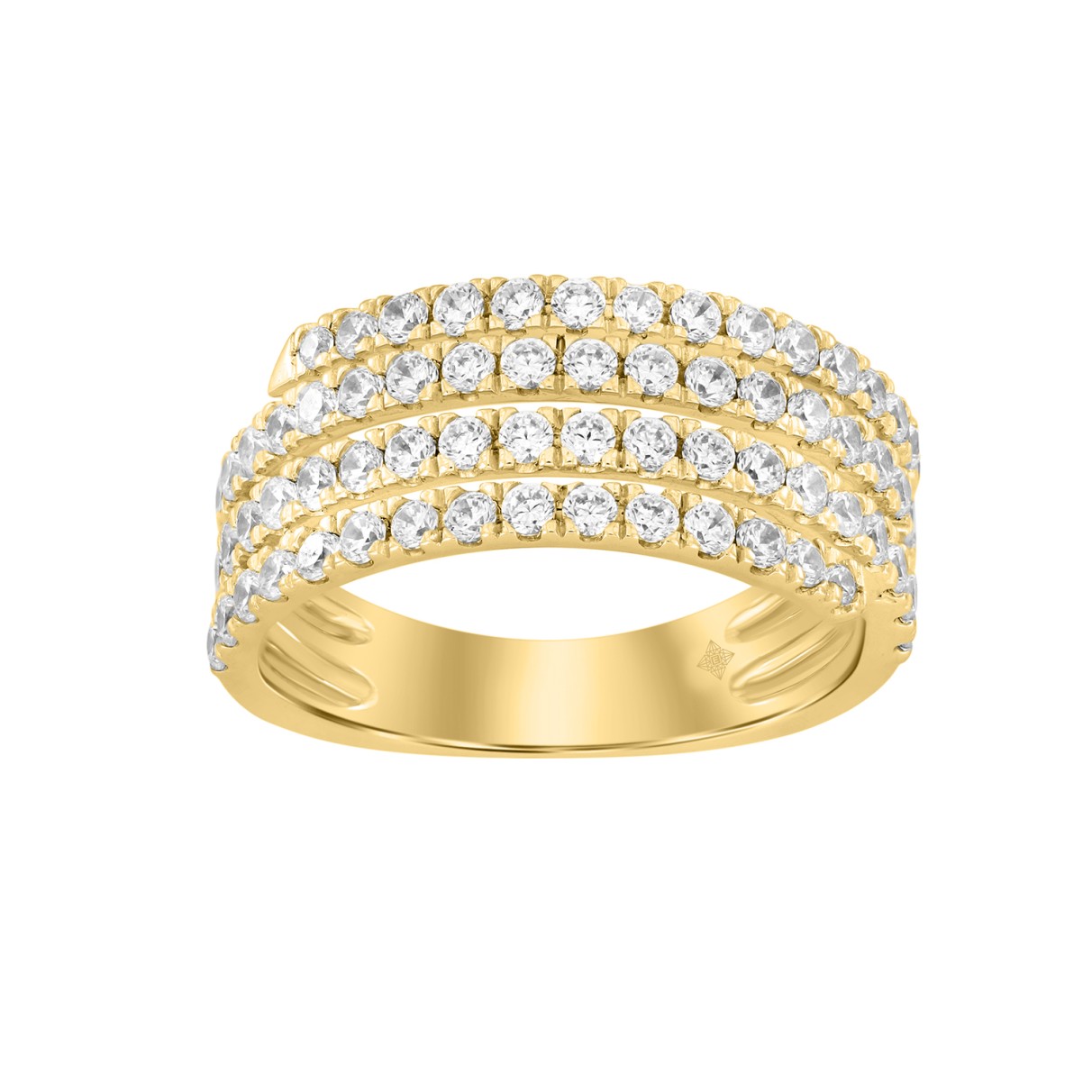 LADIES BAND 1 1/4CT ROUND DIAMOND 14K YELLOW GOLD...