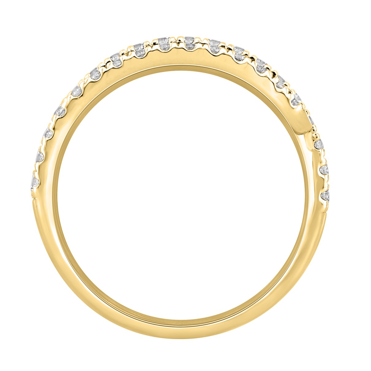 LADIES BAND 1 1/4CT ROUND DIAMOND 14K YELLOW GOLD