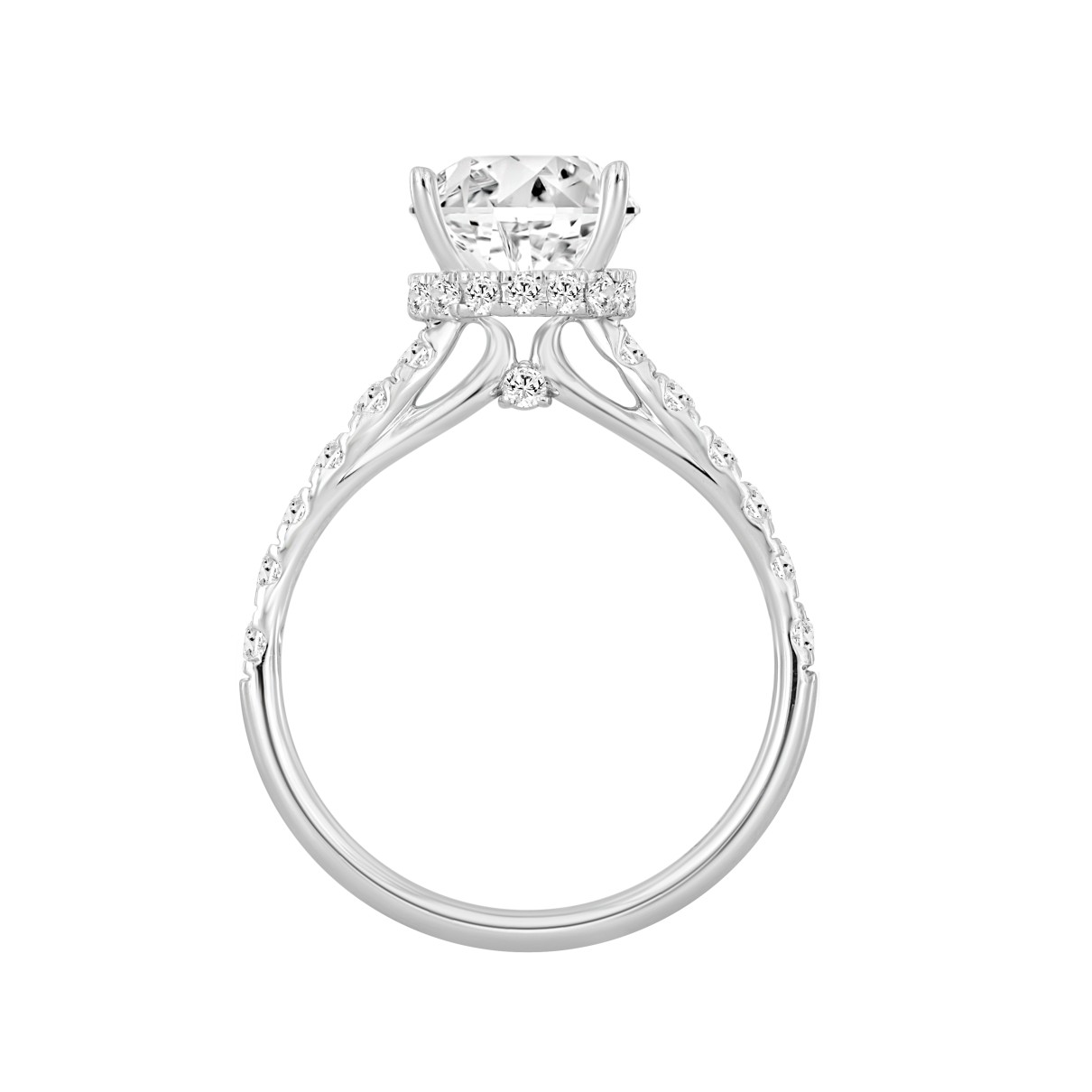 14K WHITE GOLD 2 1/2CT ROUND DIAMOND LADIES RING (CENTER STONE ROUND DIAMOND 2CT )