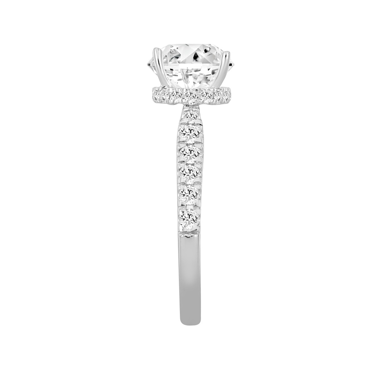 14K WHITE GOLD 2 1/2CT ROUND DIAMOND LADIES RING (CENTER STONE ROUND DIAMOND 2CT )