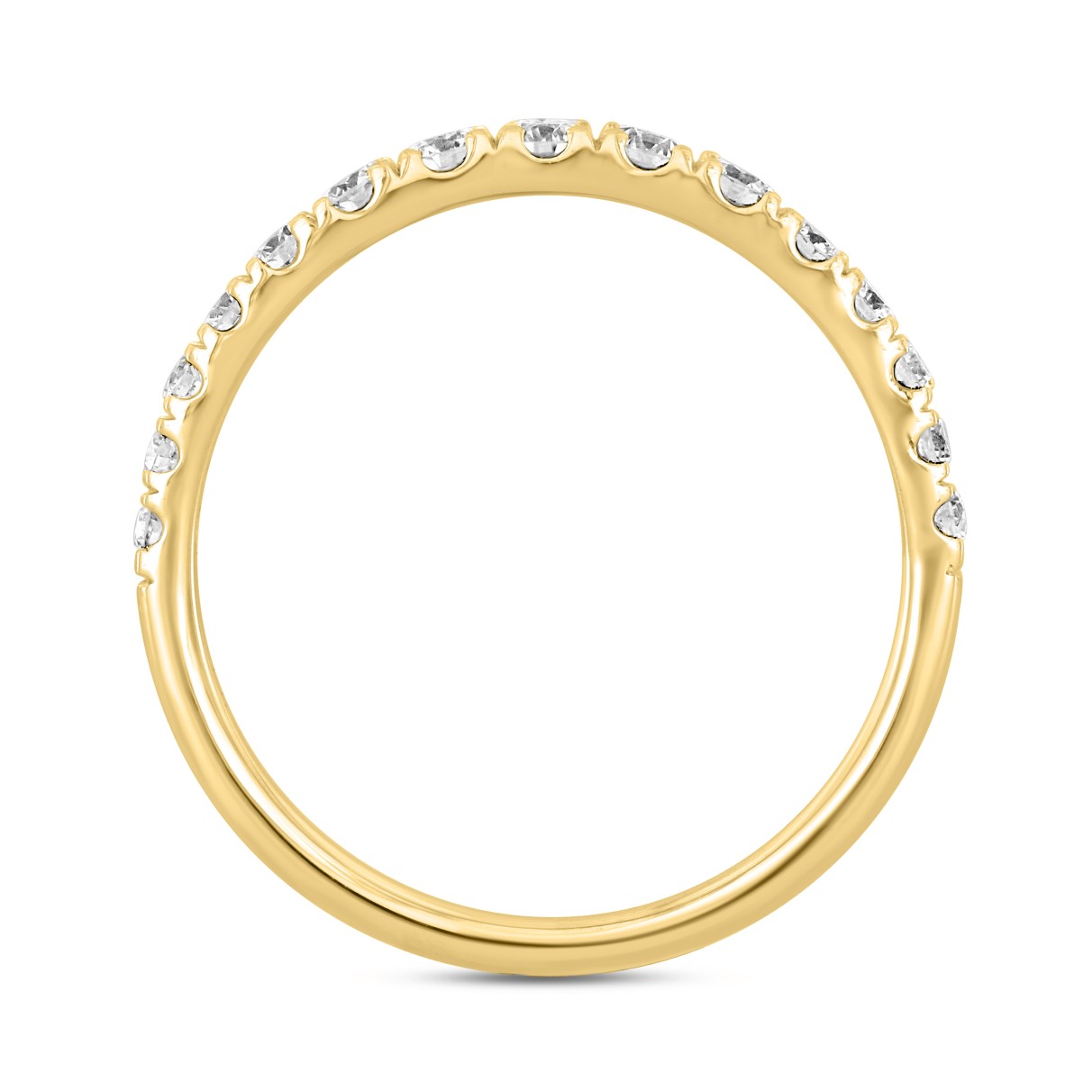 14K YELLOW GOLD 1/2CT ROUND DIAMOND LADIES BAND