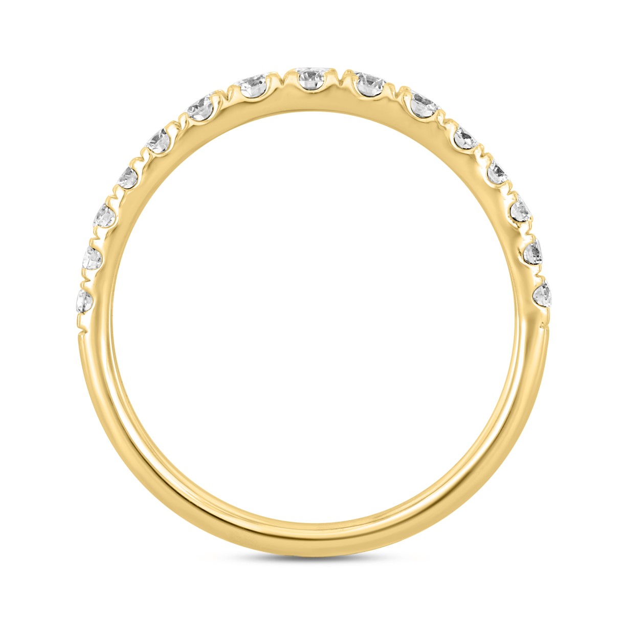 14K YELLOW GOLD 1/2CT ROUND DIAMOND LADIES BAND