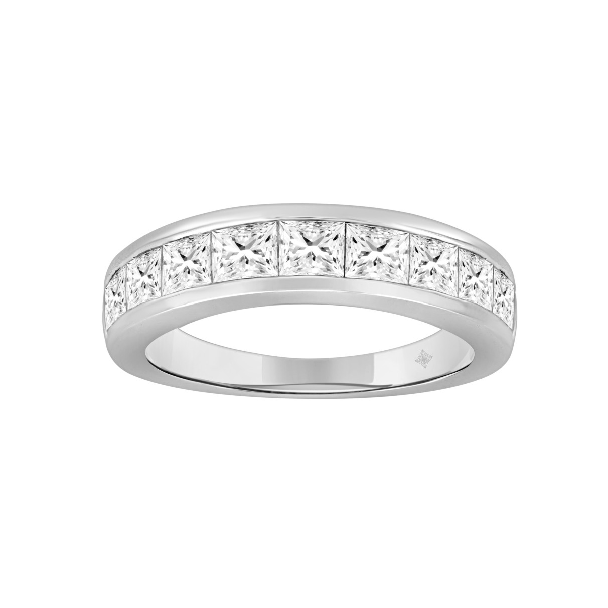 14K WHITE GOLD 2CT PRINCESS DIAMOND LADIES BAND