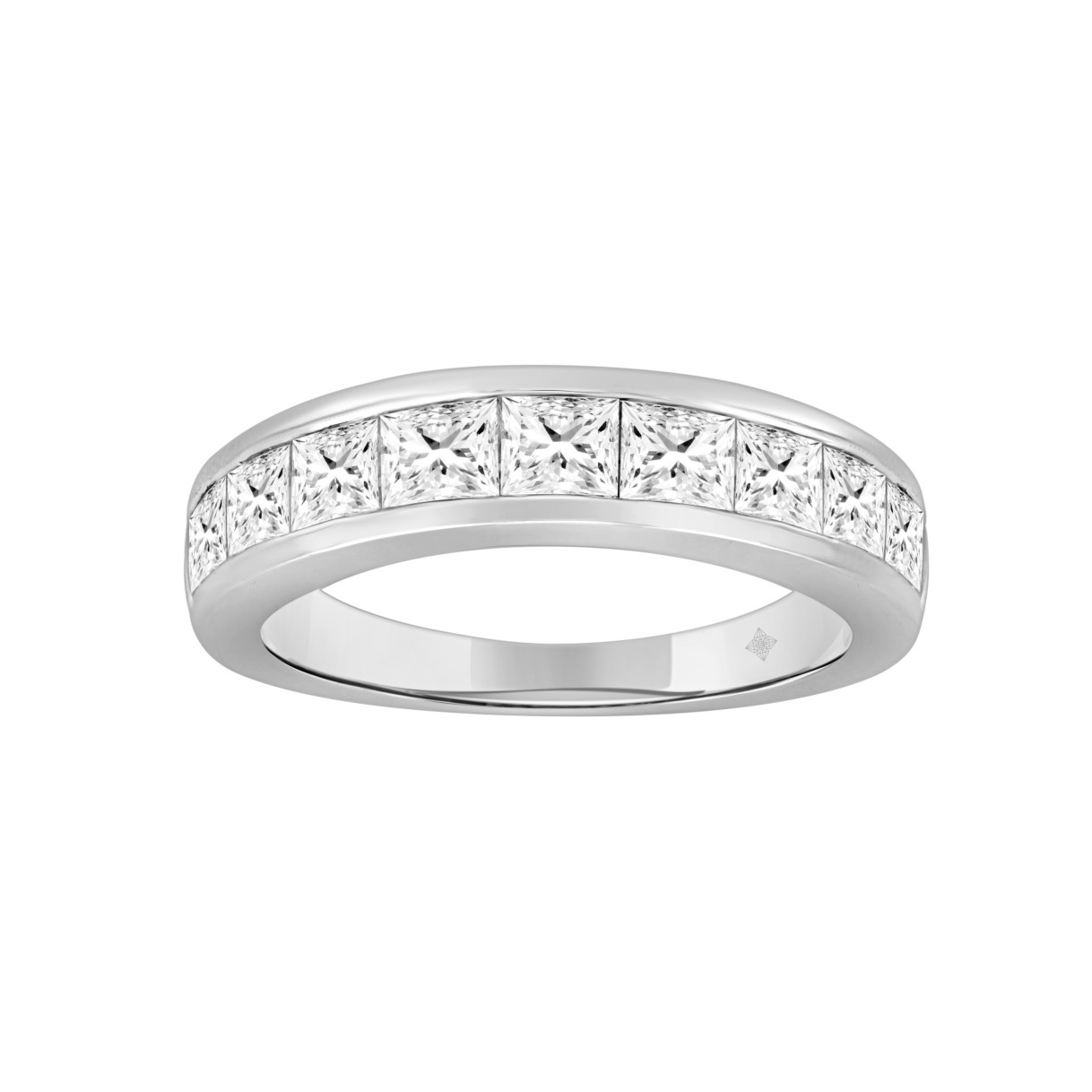 14K WHITE GOLD 2CT PRINCESS DIAMOND LADIES BAND...