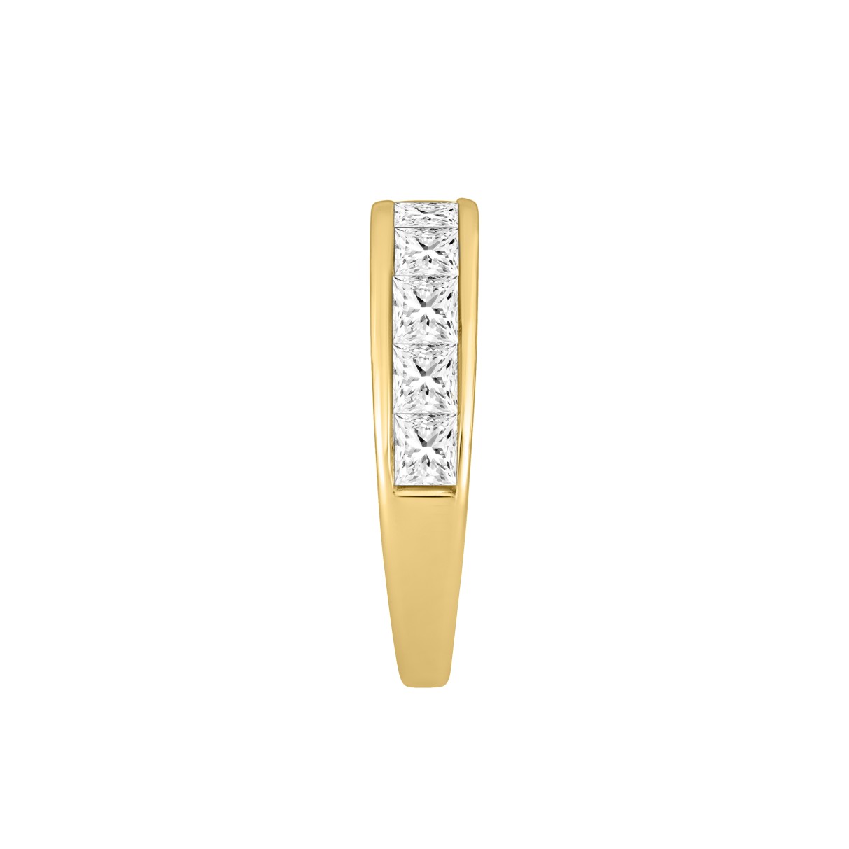 14K YELLOW GOLD 2CT PRINCESS DIAMOND LADIES BAND