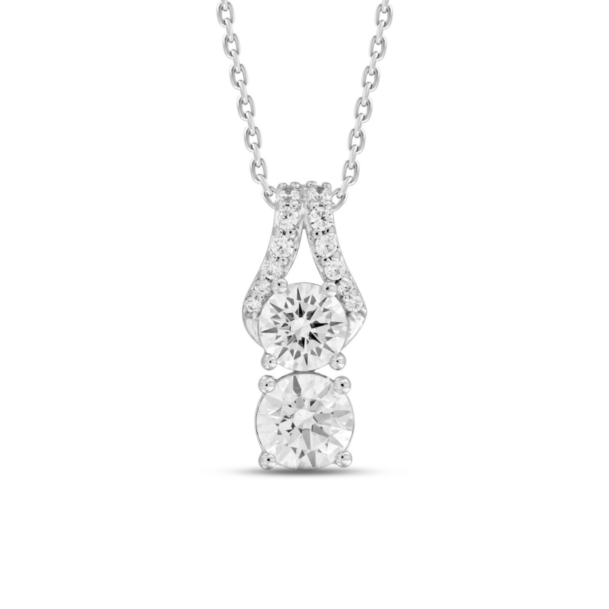 14K WHITE GOLD 1 1/2CT ROUND DIAMOND LADIES PENDAN...