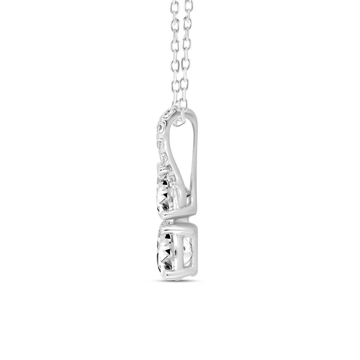 14K WHITE GOLD 1 1/2CT ROUND DIAMOND LADIES PENDANT WITH CHAIN